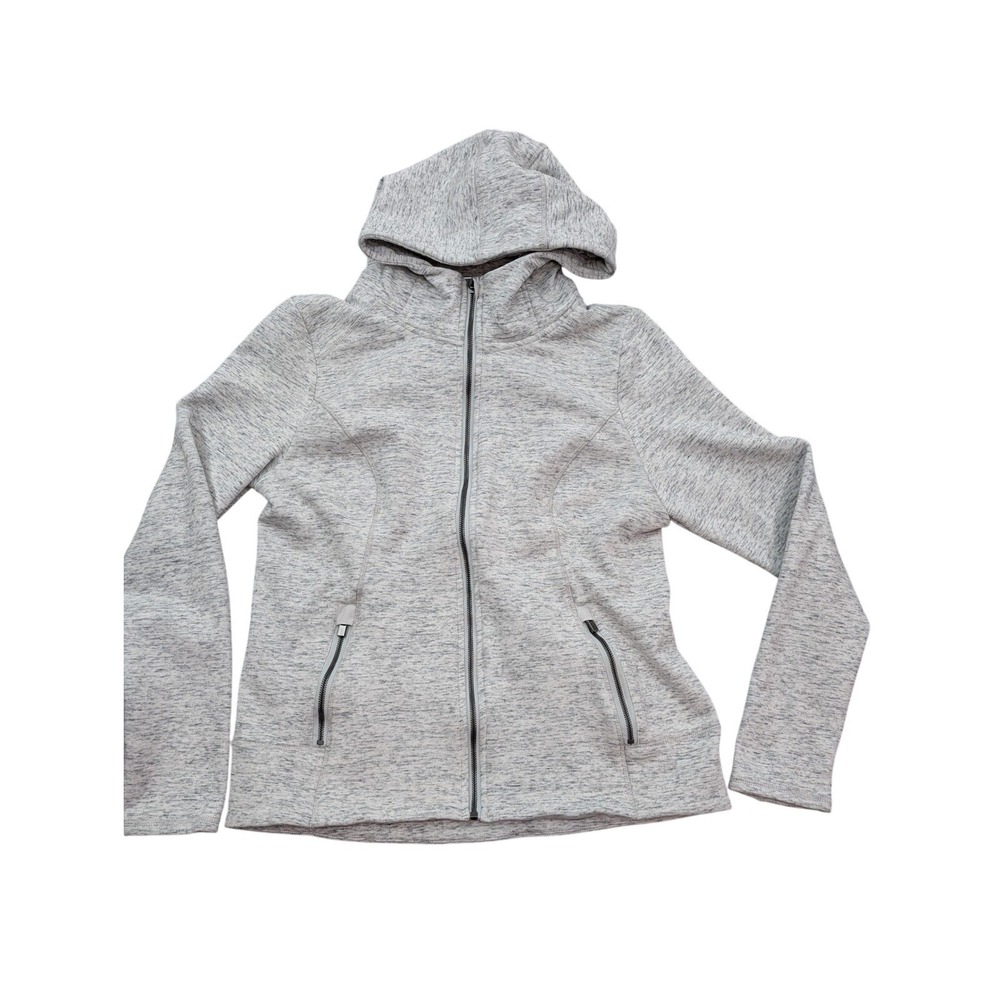 90 Degree by Reflex Womens XL Gray Space Dye Full Zip Hoodie‎ Fleece Thumbholes